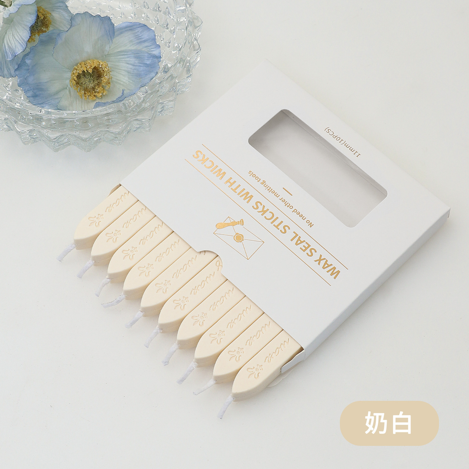 Letter-shaped with core-10 pcs per box-off-white