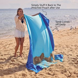 <strong>Beach</strong> Blanket Sand Proof Extra Large <strong>Beach</strong> <strong>Mat</strong> Big &amp; Compact Sand Free <strong>Mat</strong> Quick Drying with 6 Stakes &amp; <strong>4</strong> Corner Pockets - Product Image 2