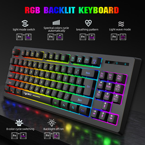 HXSJ L100 2,4 Ghz Inalámbrico RGB Retroiluminado Gaming Keyboard 87-Key ABS Material Membrana Impermeable Custom Keyboard Factory - Product Image 4