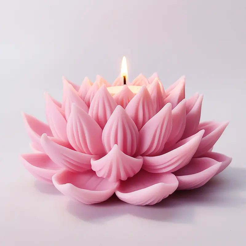 for Making Candle, Resin, Aromatherapy Candles, Handmade Wax Soap, Home Decor High Lotus Flower Shape Candle Silicone Molds
