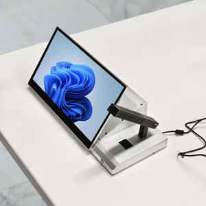 Smart Desktop Computer Stand Tisch mit neuem Design Papier loses Konferenz system und LCD Lift Confer Monitor Video funktion