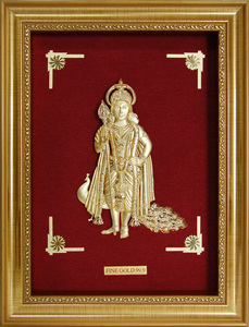 Nhiều Nhà Máy Bán Buôn Sự Giàu Có Thịnh Vượng Chúc May Mắn Bốn Vũ Trang Nữ Thần Ấn Độ 24K Lá Vàng Sơn - Product Image 5