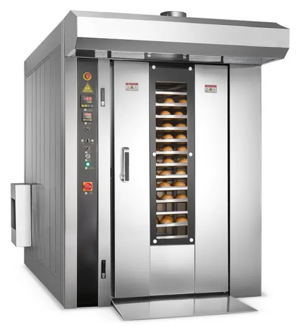 रोटरी ओवन CE प्रमाणित 12 ट्रे यूरोपीय गुणवत्ता बेकरी मशीनरी रोटरी ओवन