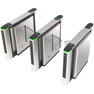 Lector de código de barras RFID Sistema de control de acceso Barrera de aleta giratoria Puerta de torniquete Puertas de barrera abatibles para peatones - Product Image 4