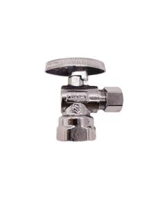 黄铜角阀1/2 “FIP X 3/8” OD COMP CP，用于水/燃气管道系统的无铅防腐 (ISO 9001认证)