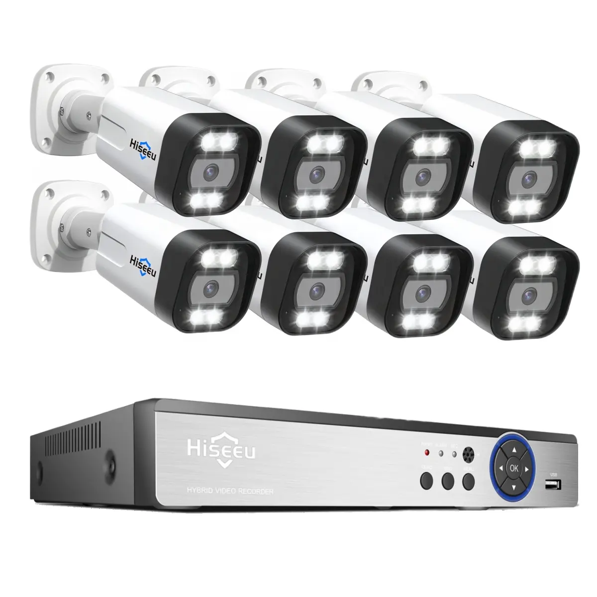 Hiseeu 4K 8 Kanaals 8mp Bewakingscamera Outdoor Home Poe Nvr Kit Cctv Ip Camera Surveillance Security Camera systeem