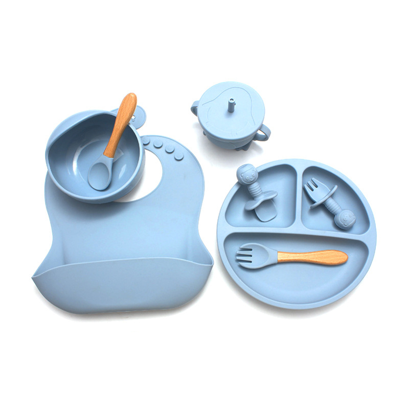 Grey-blue eight-piece set