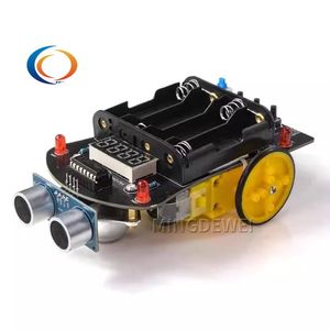 マイクロコントローラーインテリジェントカー超音波障害物回避車追跡ロボットプログラミングDIYカーキット - Product Image 1