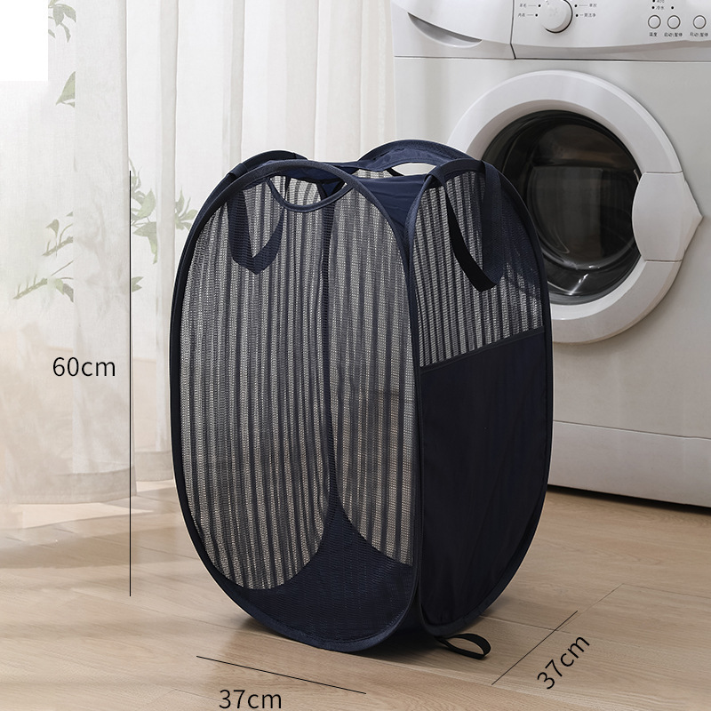 Large size, round mouth, navy blue, 37*37*60cm