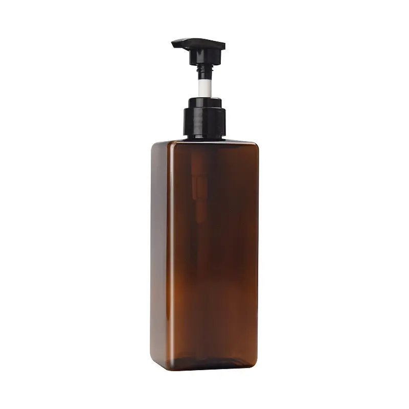 300ML Shampoo per uso domestico balsamo per capelli PETG pompa cosmetica quadrata premendo 5oz 10oz bottiglia di shampoo in plastica per balsamo per capelli