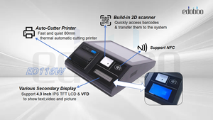 11.6 Inch Capacitive Touch Screen All-in-One POS System New Design with 80mm Printer Scanner Android/Windows Pos System