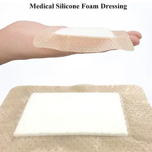 เคลือบโฟมซิลิโคนกันน้ําขนาดใหญ่พร้อมขอบกาว ผ้าพันแผลดูแลแผลดูดซับสูง - Product Image 2