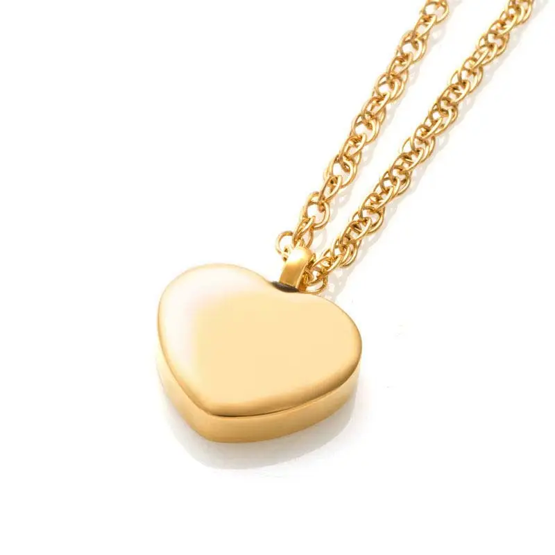 Floating heart cremation urn pendant ashes memorial necklace