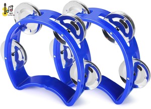 Montessori <strong>Mini</strong> Half Moon Drum Tambourine <strong>with</strong> Double Row Plastic Handle Educational Percussion Musical Instrument Accessory - Product Image 5