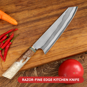 سكاكين مطبخ يابانية من الفولاذ الدمشقي عالي الكربون 8 "سكين طاهي بمقبض خشبي من الراتنج - Product Image 6