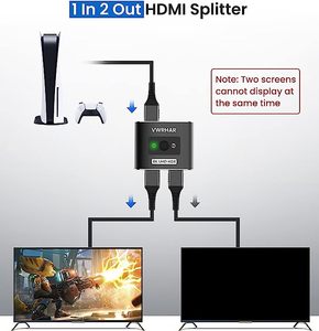 8K HDM1 2,1 Switcher HDR Interruptor bidireccional de aluminio Divisor 2 en 1 Salida o 1 en 2 Salida HDM1 Switcher 8K60Hz para PS5 AppleTV - Product Image 4