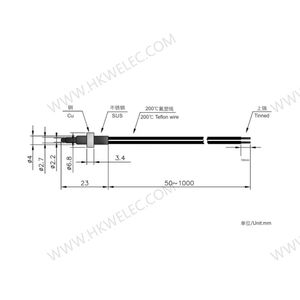 Sensor de temperatura con forma de cabeza de bala NTC de alta precisión Niveles de sensibilidad de 10K y 100K - Product Image 2