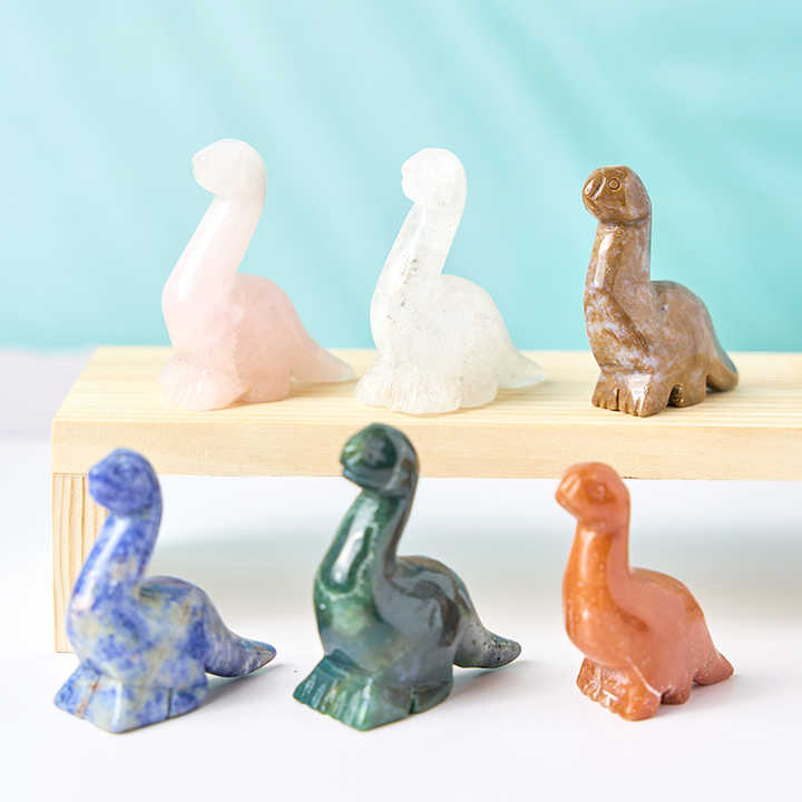 Robin Crystal Factory Natural Semi Precious Stone Animal Crystal Dinosaur Carving