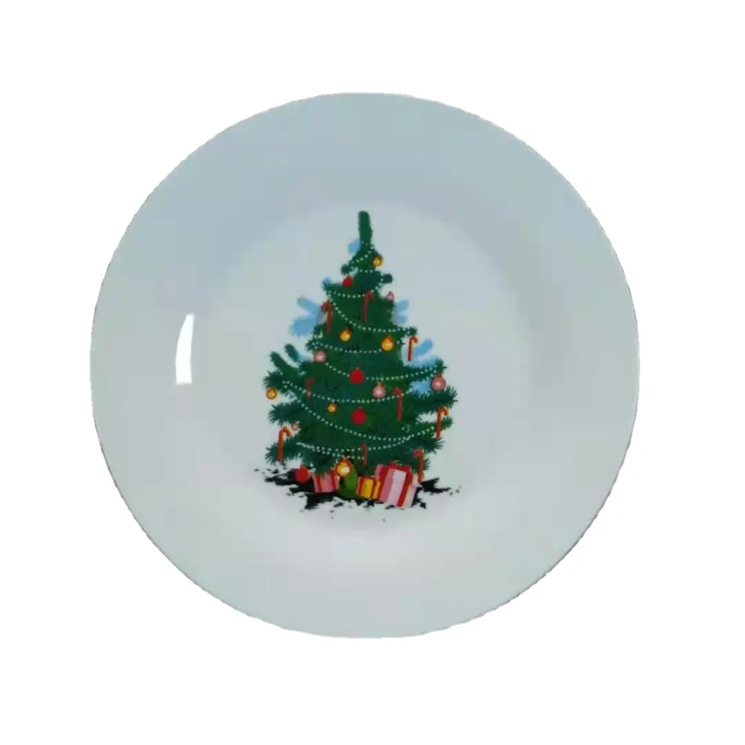 Conjunto de louça e prato de cerâmica para casa e cozinha, modelo de Natal de boa qualidade, porcelana