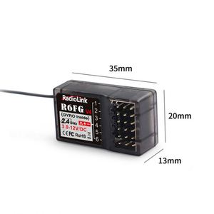 Radyolink R6FG V4 2.4GHz ISM Band 6 kanallar Gyro alıcı RC6GS RC4GS T8S/T8FB verici için 400 metre kontrol mesafesi - Product Image 3