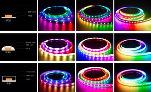 俱乐部WS2812 RGB 5V 12V DMX可编程WS2812发光二极管条的柔性数字像素可寻址条形灯 - Product Image 5