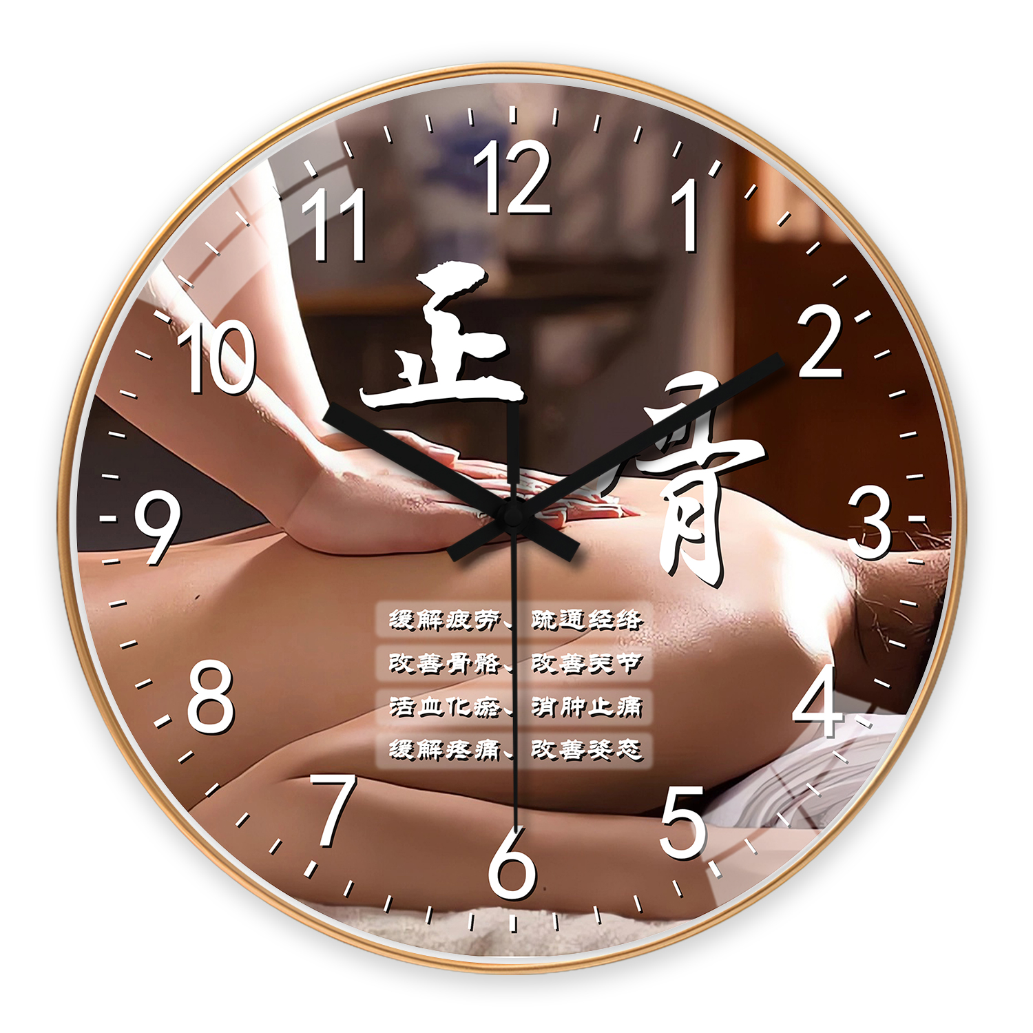 Cadre doré avec aiguilles noires YS014