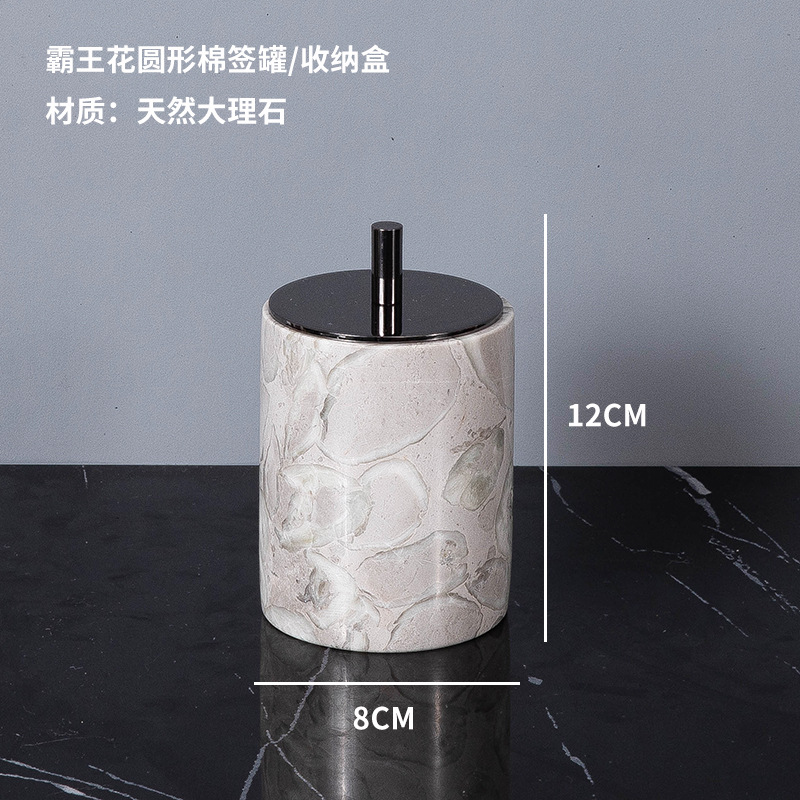 Pot rond en coton-tige avec couvercle couleur pistolet