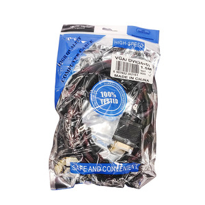 黑色1.5米 (5英尺) DVI至VGA模拟音频视频电缆，带HD15公连接器 - Product Image 1