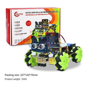 Microbit Mnemonic Wheel Smart Cart Omnidireccional Python Robot de programación gráfica Compatible con LEGO Type LCM