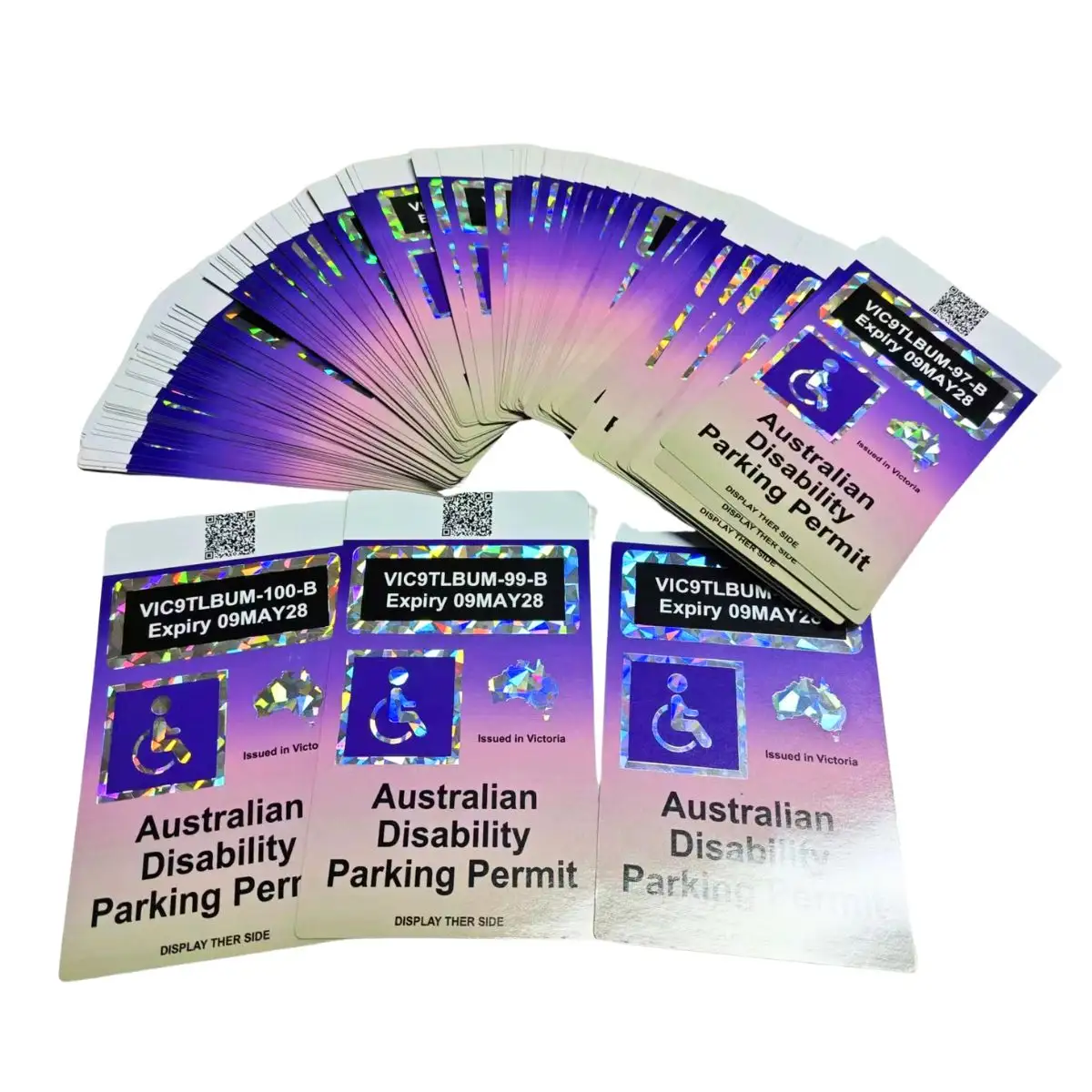 맞춤형 주차 표지판 카드 각 카드에는 일련 번호가 있습니다 장애인 주차 표지판 장애인 주차 허가 카드