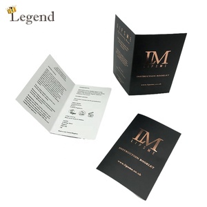 豪华感谢卡价格便宜高品质定制CMYK印刷黑色彩色金箔标志小册 - Product Image 2