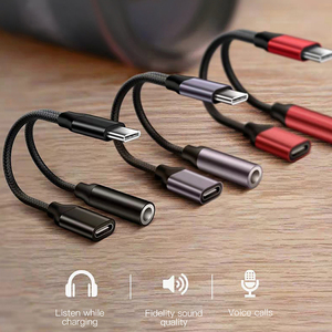 2 in 1 tip-c C tipi C 3.5mm kulaklık Aux Jack ses adaptörü USB C Splitter şarj kablosu - Product Image 6