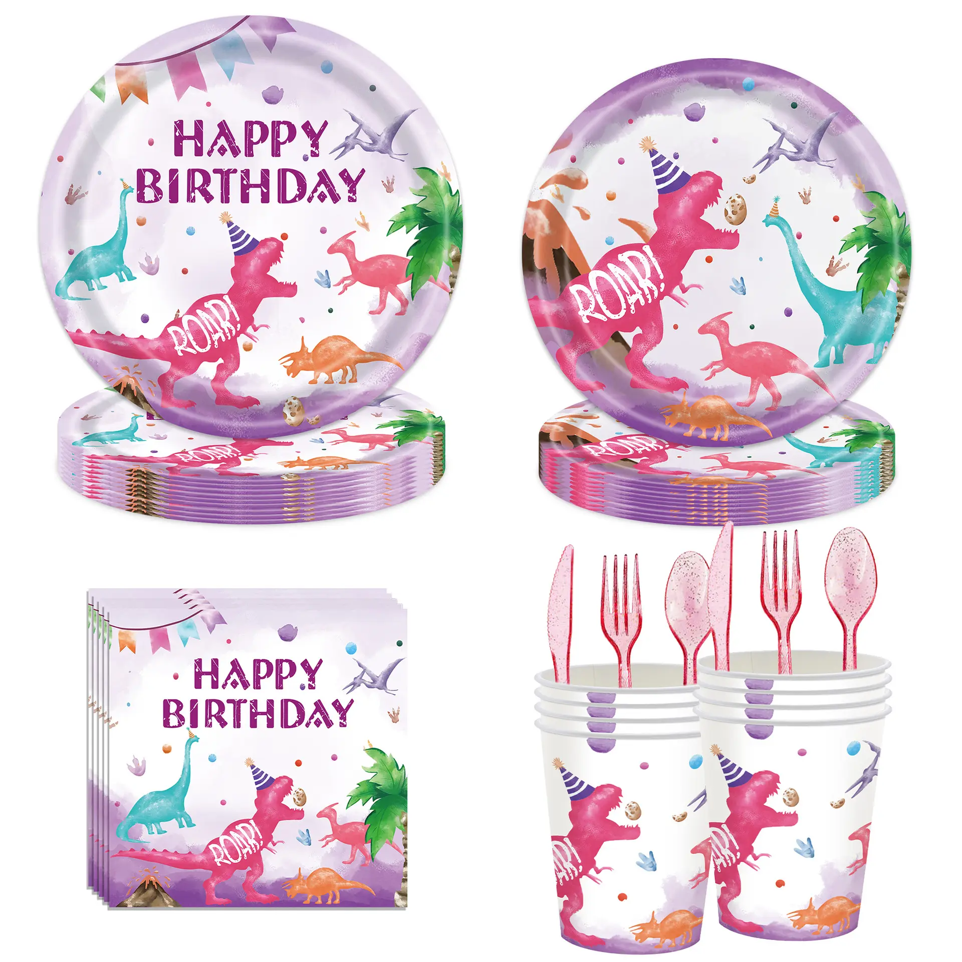 DAMAI Dinosaurier Party Papp teller Geschirr Sets Kid Birthday Party Einweg Teller Cup Party Supplies