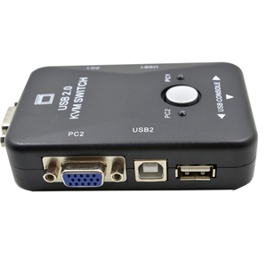 Hot Sale <strong>2</strong> Port VGA USB <strong>KVM</strong> <strong>Switch</strong> Splitter Auto Controller Keyboard Mouse Printer Up To 1920*1440