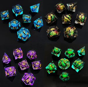 ชุดลูกเต๋าทรงหลายหน้ามุม3D DND ลูกเต๋าทรงหลายหน้า7ชิ้นดันเจี้ยนและมังกร D4 D6 D8 D10 D % D12 D20 - Product Image 3