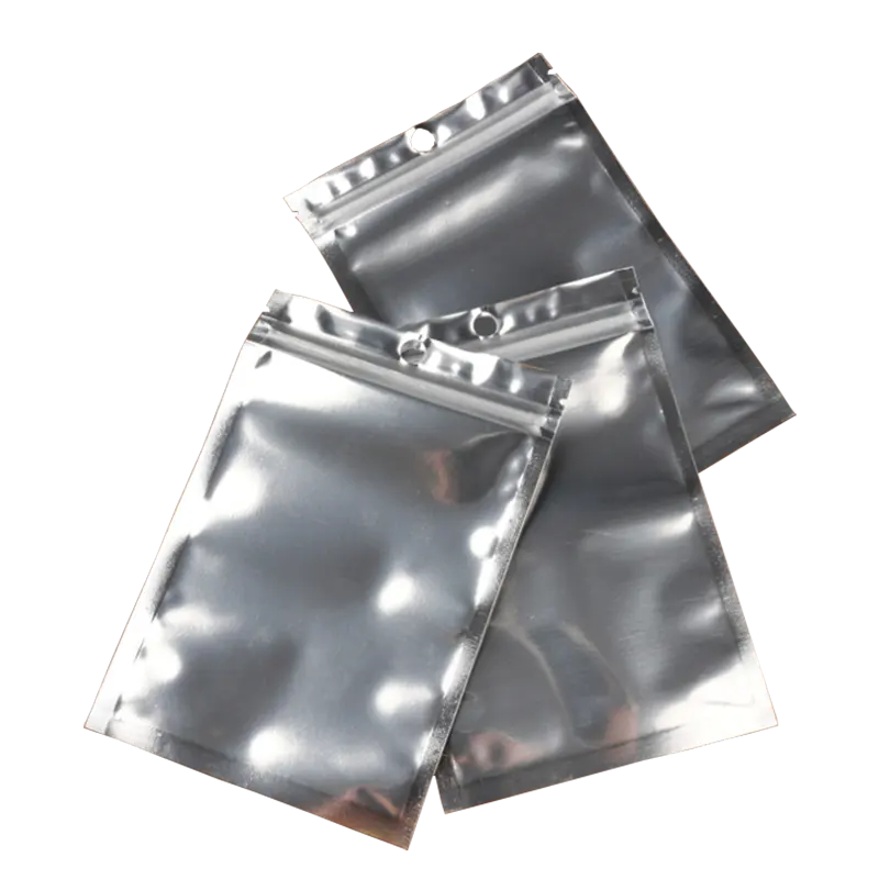 Small Flat Bag Silver 3 Layer Zip Lock Aluminum Foil Pouch
