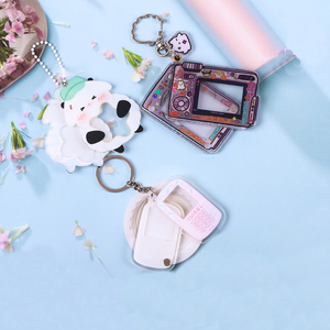 Custom Diamond Acrylic Keyring Mini Colored Epoxy Dome Acrylic Keychain Charm Wholesale <strong>Printed</strong> Clear Anime Acrylic <strong>Key</strong> Chain - Product Image 4