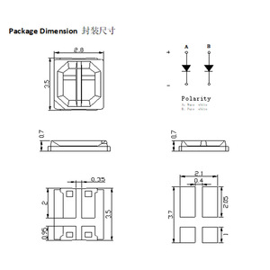 Çift renk çift çip beyaz f6500 K 2835 K 2 in 1 LED 0.5 bi-renk Led çip W 1W çift renk Smd - Product Image 2