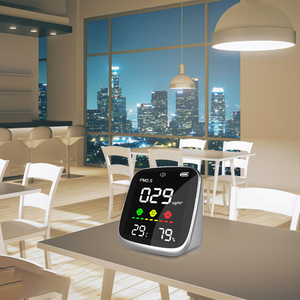 จอภาพ PM2.5 แบบเรียลไทม์ 3-in-1 มินิเดสก์ท็อปเครื่องตรวจจับสภาพแวดล้อมภายในบ้านเครื่องวัด PM2.5 ในร่ม - Product Image 6