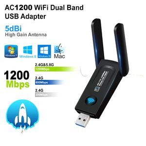 USB 3,0 de doble banda 1200Mbps Wifi dispositivo de cifrado 5G/Wifi 802,11 adaptador de CA Android TV Box USB inalámbrico ordenador portátil en Stock - Product Image 2