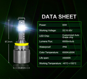 Yüksek kaliteli 12V 65W H7 H11 H8 H9 9005 9006 H1 H3 ışık araba araba LED far lambaları - Product Image 3
