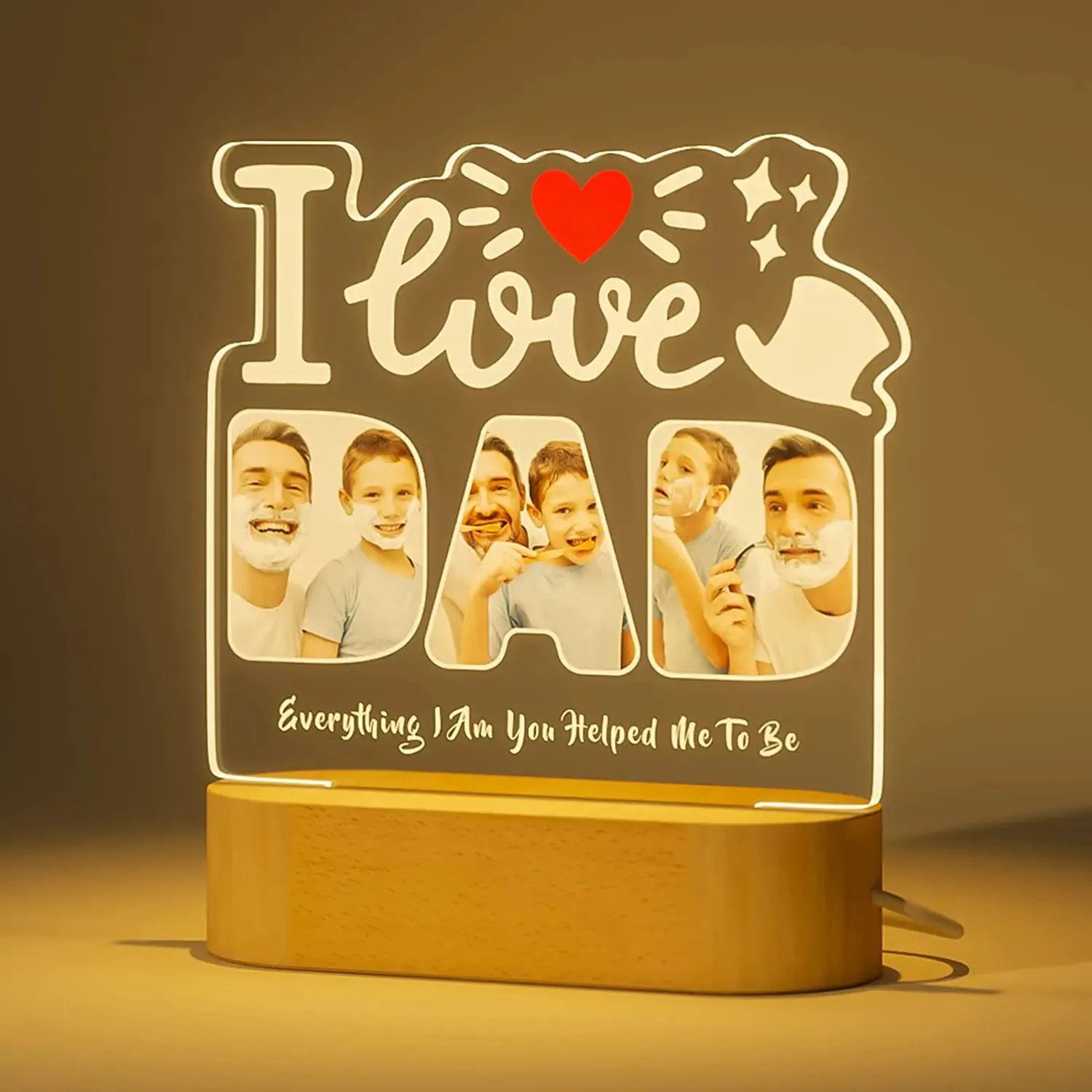 Lámpara de foto 3D personalizada, foto y texto personalizados, Día de San Valentín, boda, aniversario, cumpleaños, regalos de luz nocturna 3D