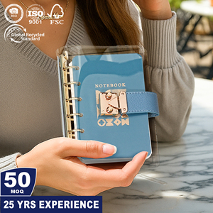 Trong suốt bơm lại A5 A6 A7 máy tính xách tay TPU 6 nhẫn chất kết dính Organizer biểu tượng tùy chỉnh OEM ODM thấp moq 50 cái nhanh chóng vận chuyển Tạp Chí - Product Image 1