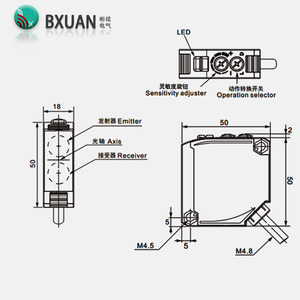 E3JK 20 a 220VDC/AC salida de relé 5M distancia de detección interruptor fotoeléctrico bolsa que hace Sensor de máquina - Product Image 2