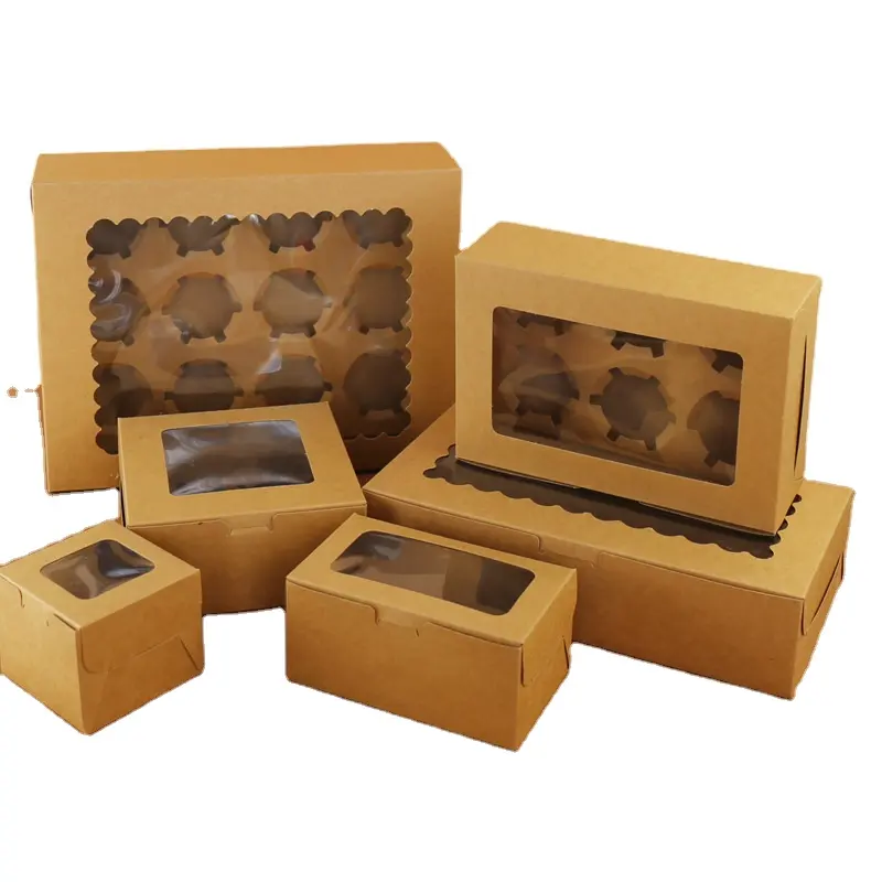 Vente en gros d'emballage alimentaire caja de embalaje boîte cadeau cajas de papel boîtes personnalisées muffin cupcake boîte et emballage