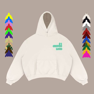 Atacado de Alta Qualidade Dupla Camada Unisex Algodão 500 Gsm Hoodie Sem Cordas Fabricantes Hoodie Heavyweight Mens Cropped Hoodie