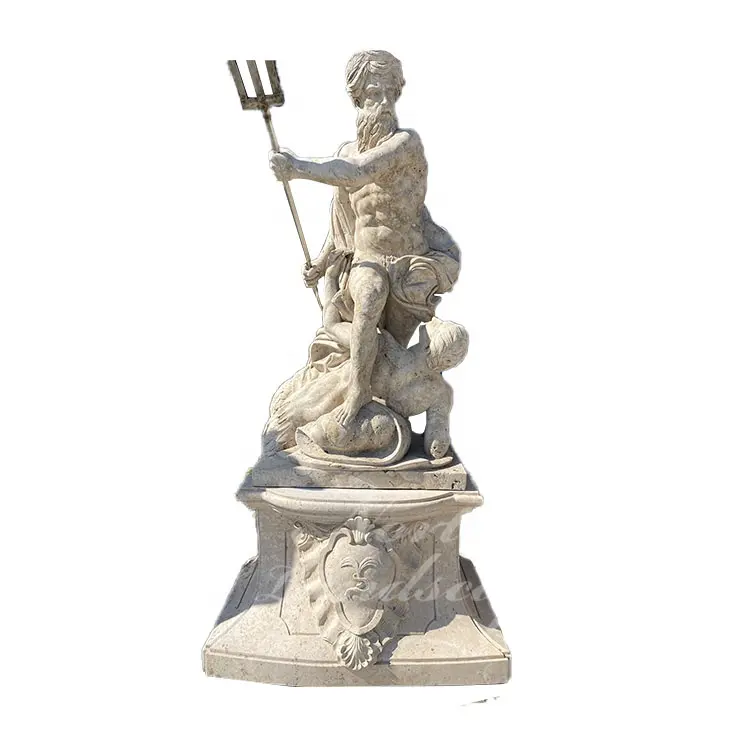 Personalizzato Dimensione di Vita Antico Pietra di Marmo Greco Antico Statue di Dei Poseidon Sculture Per La Vendita