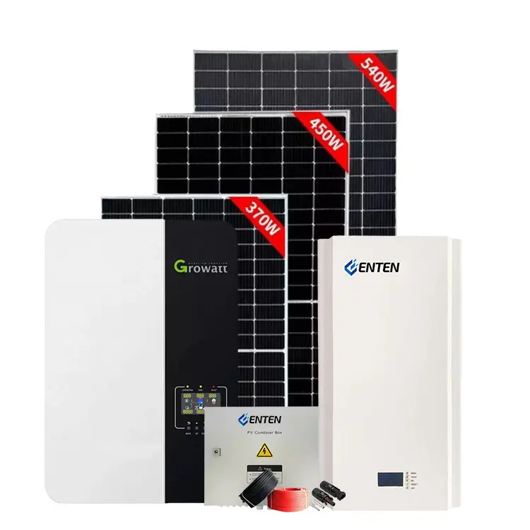 Panel solar de 1,5 kw y 10 kwh para todo el hogar, energía solar independiente fuera de la red, 10000w, paquete de sistema solar de 2kw con batería