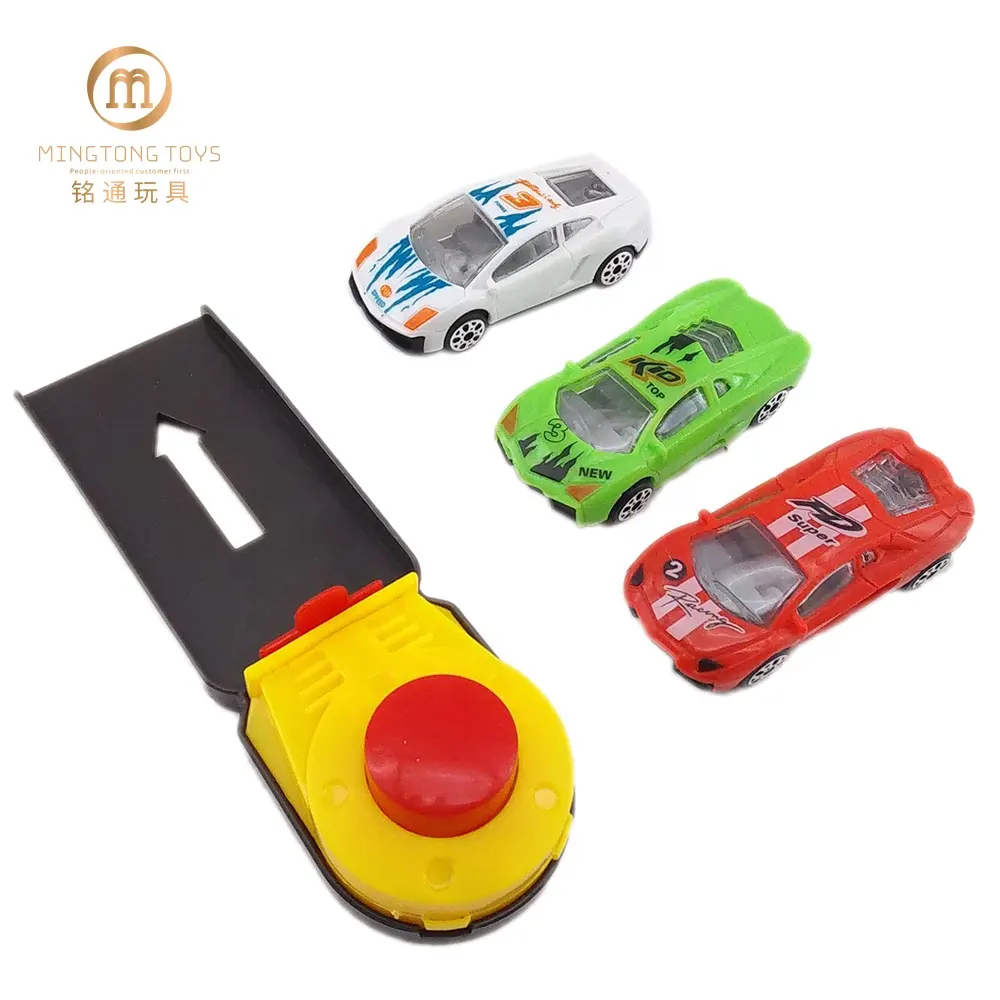 Interessante catapulta con 3 pcs di plastica di corsa dei bambini piccolo giocattolo auto