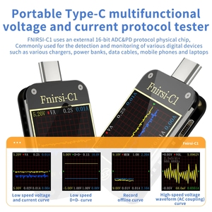 WGZX FNIRSI-C1 Typ-C PD USB-C Voltmeter Ampere meter Schnell lade protokoll Test Meter Power Bank Tester Mit PC-Software